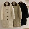Lapel medium and long down jacket for women's winter new single-breasted buckle thickened over-the-knee white duck down jacket large size