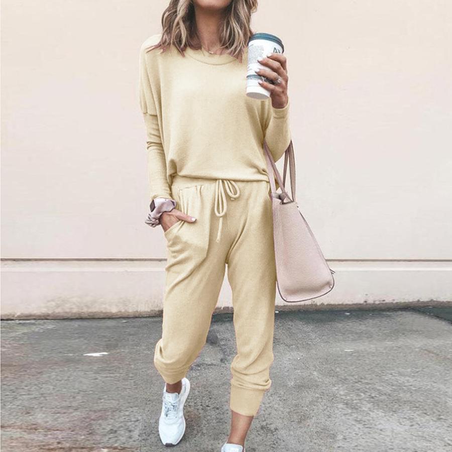 New Autumn Winter Women's Clothing Set - Loose Fit Solid Long Sleeve Casual Outfit