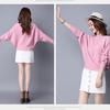 Knit  Pullover Sweater Women's Batwing Sleeve Sweater Coat Loose Large Size Batwing Sweater Short Outer Wear