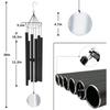 Wind Chimes Outdoor Deep Tone, 36-inch Large Wind Chimes,Memorial Wind Chimes with 6 Aluminum Tubes Sympathy for Mom Dad,Black