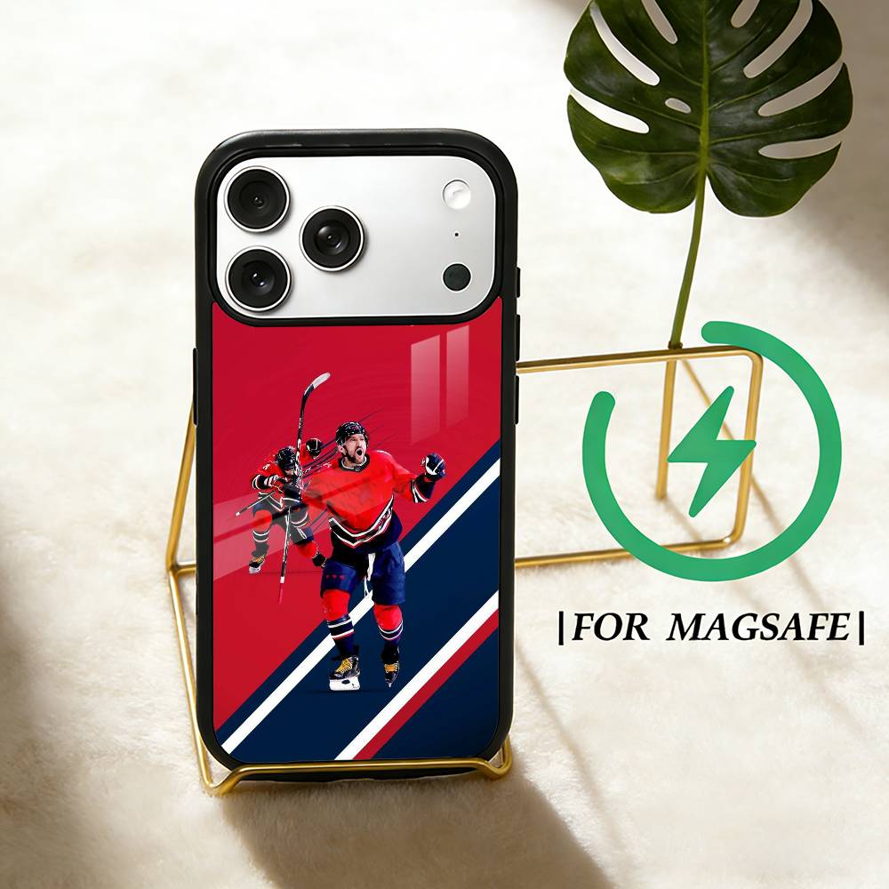 ice hockey A-Alex Ovechkin 8 Phone Case For iPhone 17 16 15 14 13 12 Pro Max Plus for Magsafe Mirror Wireless Magnetic Cover