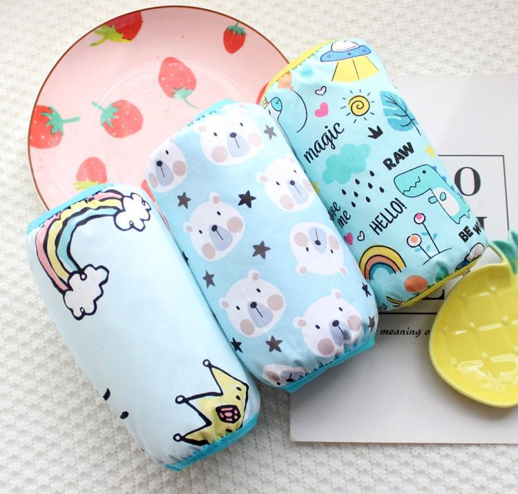 3 Pairs Baby Cotton Arm Sleeves - Stain-Resistant & Waterproof Cartoon Design for Autumn/Winter