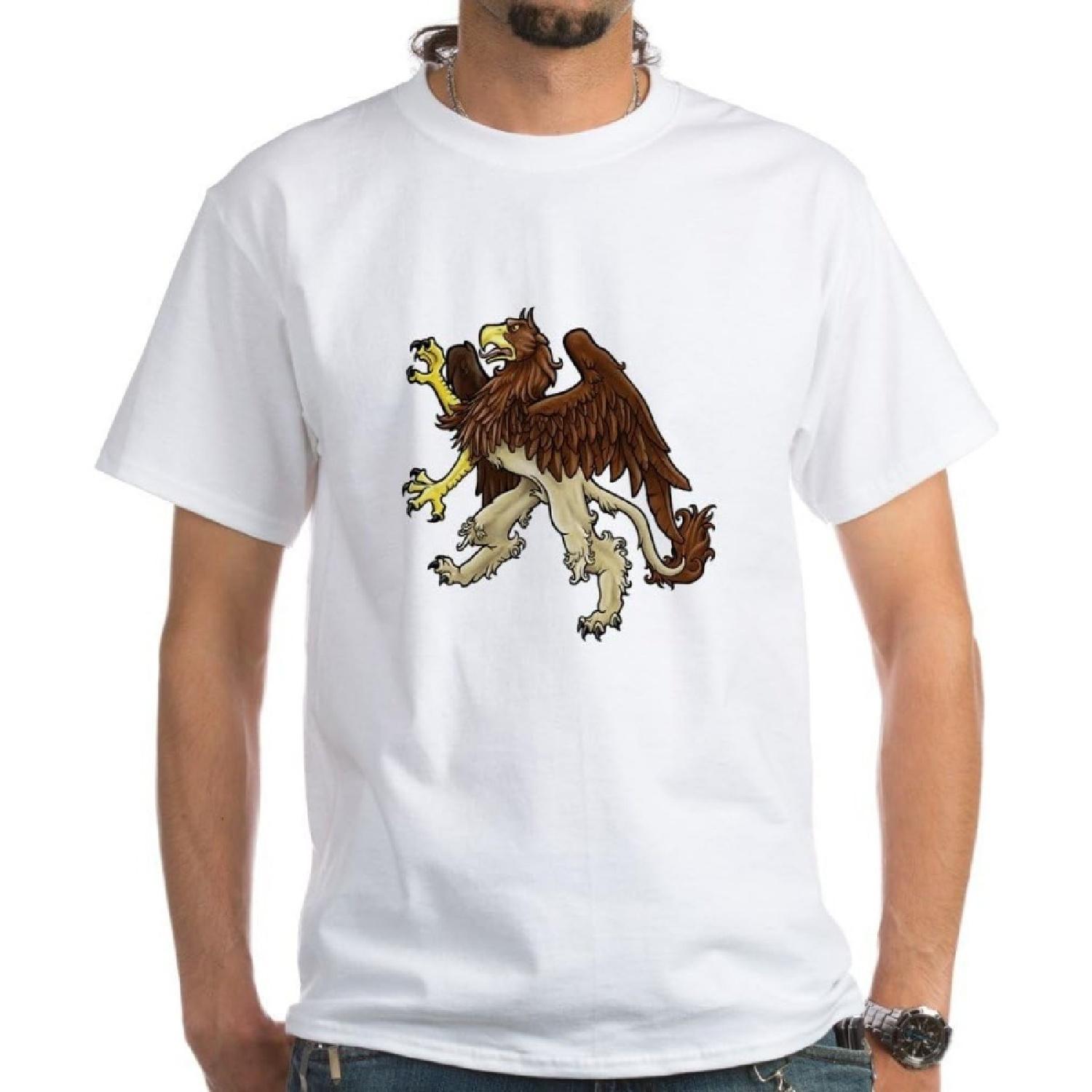 CafePress - Heraldic Griffin - 100% Cotton T-Shirt White XXXXXL белый