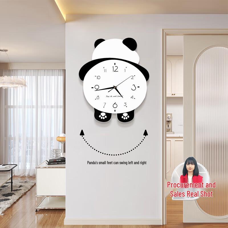 Creative Cartoon Panda Wall Clock Creative Design
