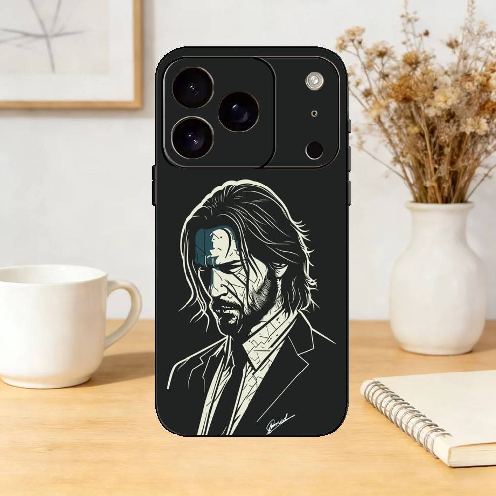 K-Keanu R-Reeves John Wick Phone Case For iPhone 17,16,15,14,13,12,11 Plus,Pro,Max,Mini Silicone Black Soft Cover