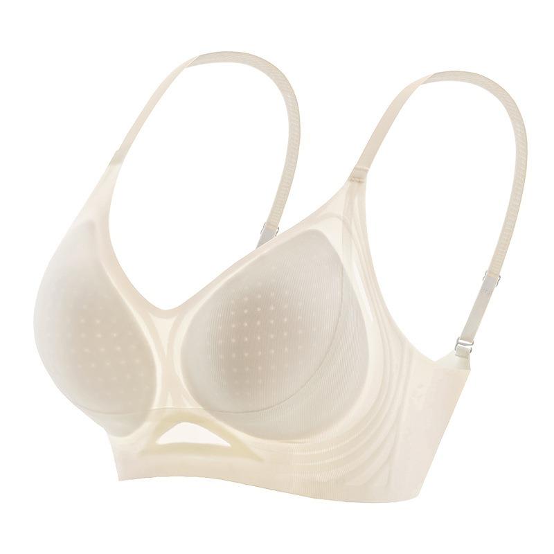 Underwear women's small breasts gather and close secondary breasts, anti-sagging jelly strip soft support, no steel ring bra new