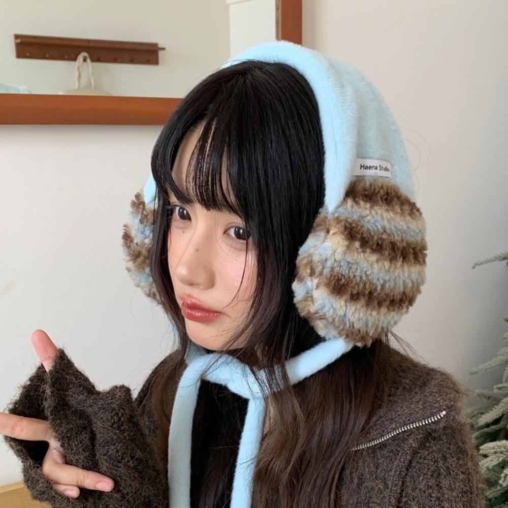 

Cold Proof Ear Protection Headband Thickned Ear Cover Fashion Lace-up Earmuffs Women синій