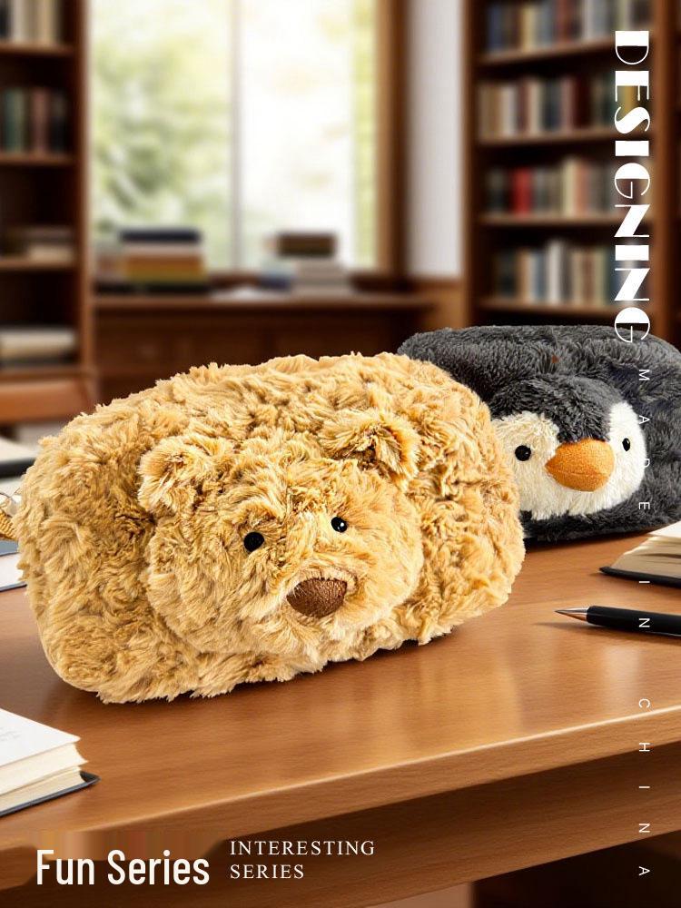 Coconut Doll Pencil Ruler Plush Toy & Teddy Bear Pencil Case - Children's Gift.