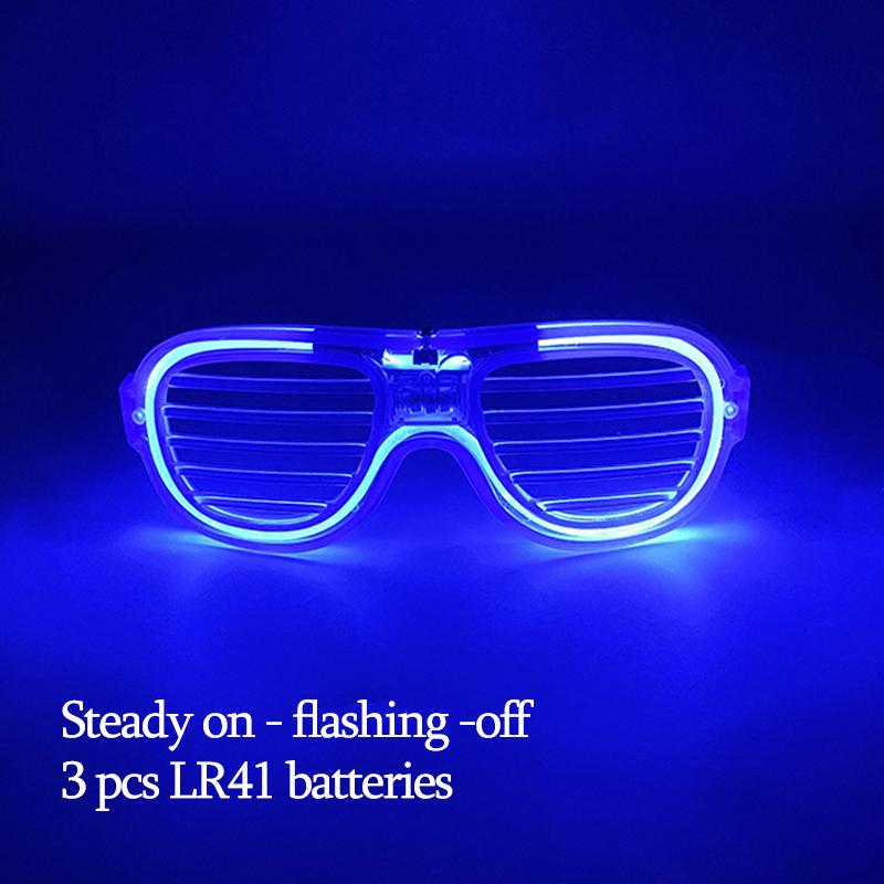 New Acrylic Luminous Glowing Cyberpunk Glasses LED Light Up Halloween Party Glasses Bar Club Props Neon Glasses Supplies