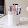 360 Rotating Makeup Brush Holder 5 Slots Cosmetic Organizer Flower Design Spinning Makeup Brush