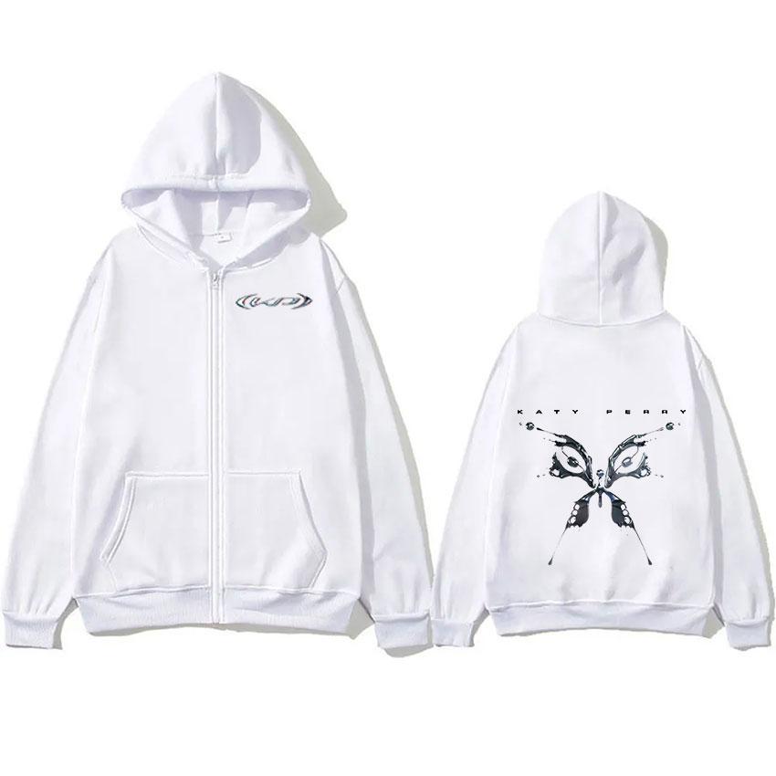 Singer Katy Perry Tour 2025 Album Zipper Hooded Men's Women Fashion Oversized Zip Up Jacket Sweatshirt Retro tide Clothing