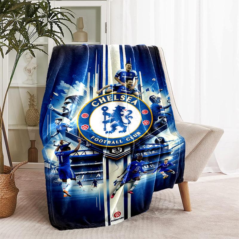1pc Blanket - Chelsea FC logo Print Design, Lightweight Blanket for Sofa, Bed- Soft &Warm, Gift for All Seasons