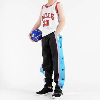 Pantaloni da Basket Bambino con Bottoni a Pressione - Età 12 anni, Taglie 130-140, Perfetti per Primavera/Autunno, Studenti delle Elementari, Tre Strisce, Pantaloni Lunghi da Allenamento