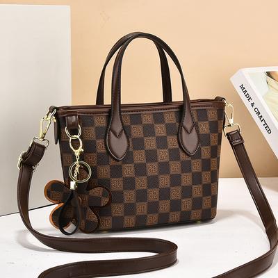 Bolsa bolsa feminina 2025 verão nova bolsa de mão grande capacidade bolsa de ombro xadrez retrô bolsa mensageiro preço de fábrica