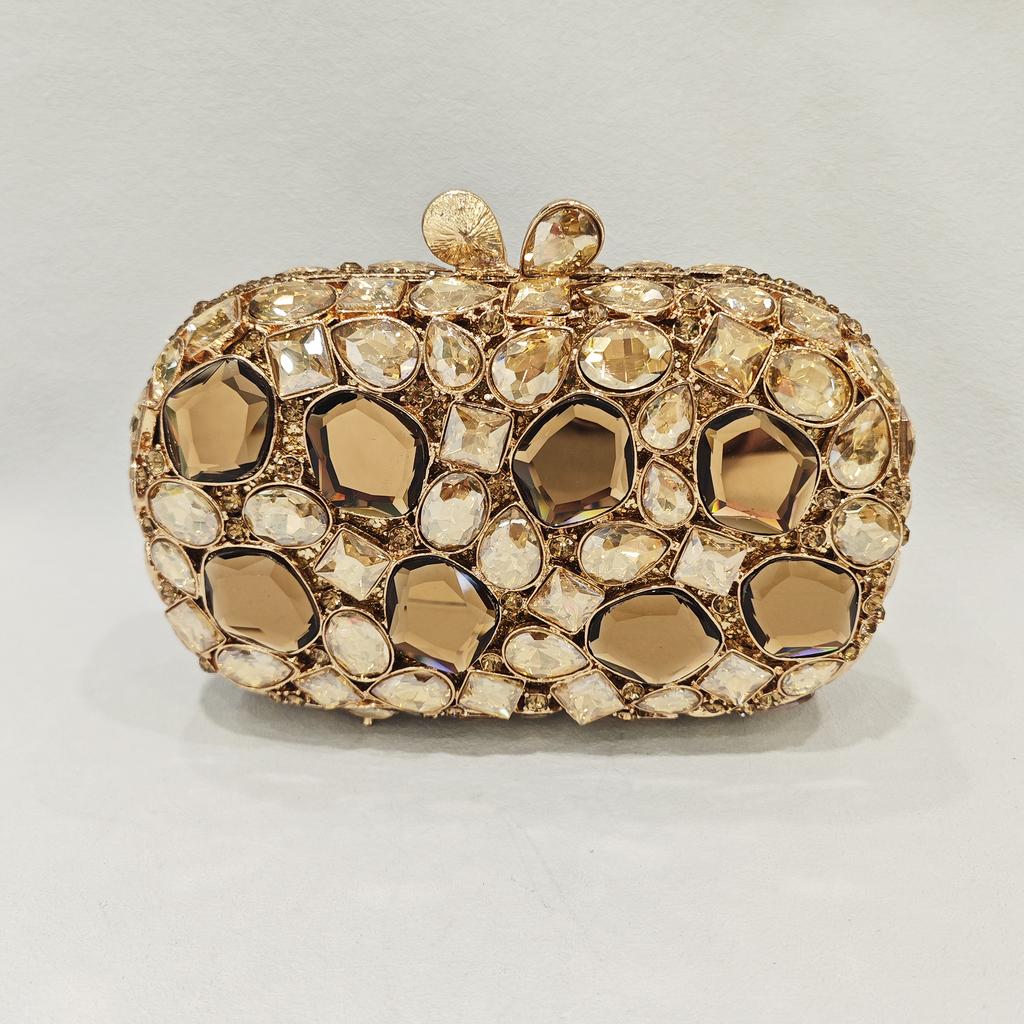 Bolso de Mano para Boda con Piedras Rosas Bolsos de Mano Nuevo Bolso de Mano de Noche para Fiesta de Boda Lujo WHTUOHENG Pedrería Bolsos de Mano de Cena Nupcial
