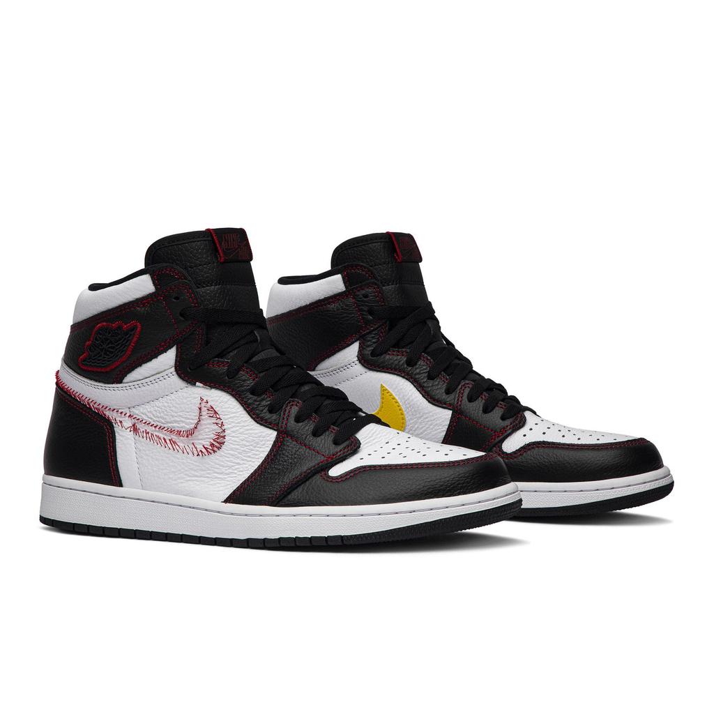 Air Jordan 1 Retro High OG 'Defiant' (Unisex) Black / Tour Yellow-White-Gym Red Vintage Basketball Shoes CD6579 071