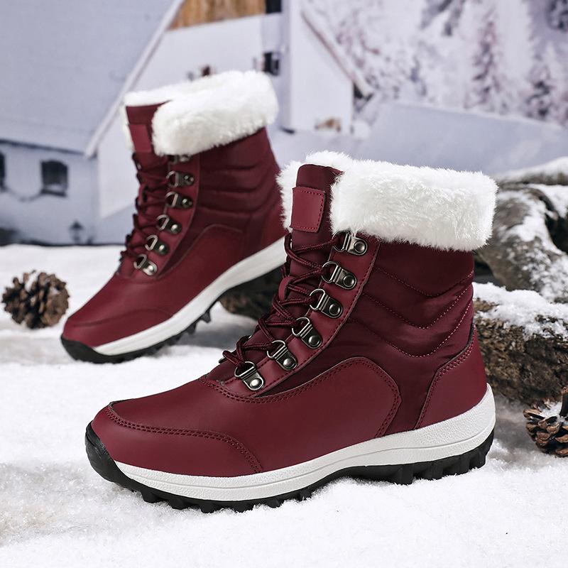 New platform snow boots outdoor casual shoes piled thickened warm winter cotton boots