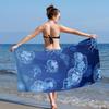 Super Absorbent Jellyfish Blue Polyester Beach Towel, Lightweight Soft Quick-Dry for Beach Swimming