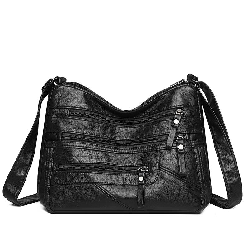 Mother Bag Middle-Aged Crossbody Bag Soft Leather Large Capacity Women's Shoulder Bag