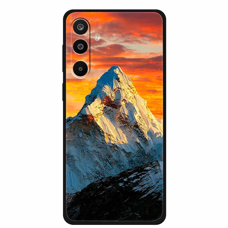 For Samsung Galaxy A36 5G Case Flowers Printed Silicone Phone Cases Cover for Samsung A26 5G TPU Shells A 26 36 Black TPU Coques