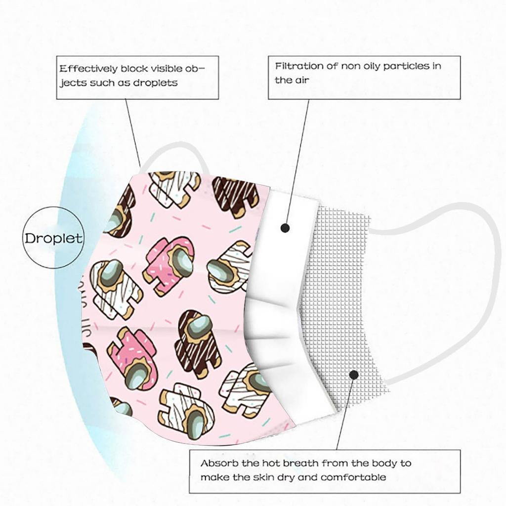 Nikitas Children's Cartoons Mask Disposable Face Mask Industrial 3Ply Ear Loop50PCS