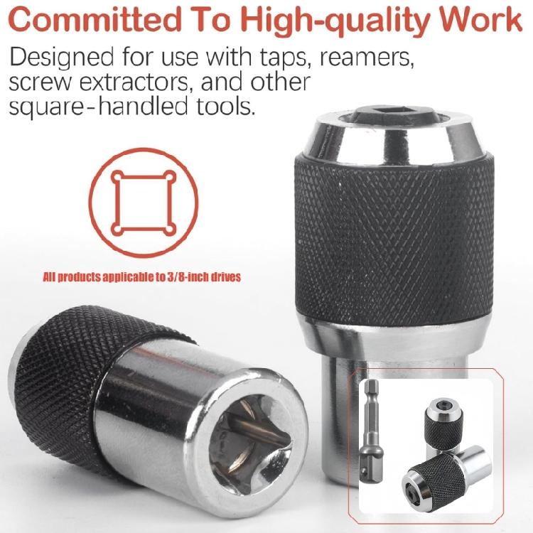 Ergonomic Handle Double Function Ratcheting Tap Wrench Chuck 3/8 Drive 65mm Carbon Steel Extension For Professional Tool