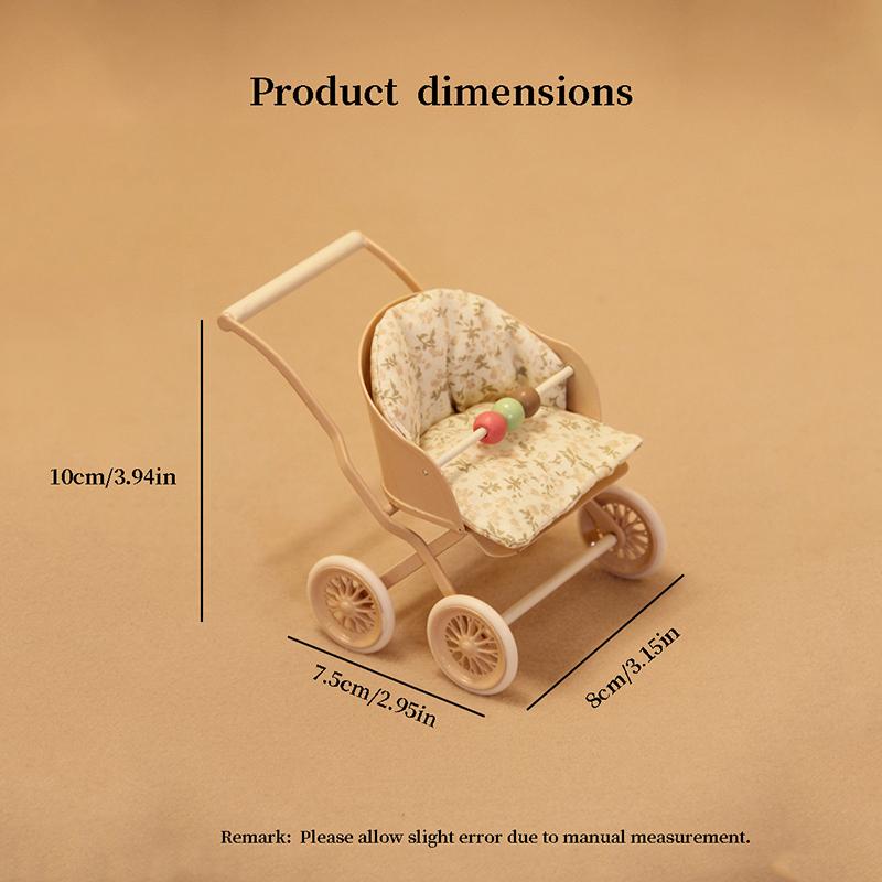 1:12 Miniatyr Kunstig Barnevogn Egnet For Bjd Ob11 Dukkehus Hjemmeinnredning Møbeldekor