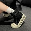 Popular Retro High-end Thick-soled Little White Shoes Women's 2025 New Autumn Skirt Heightening High-top Canvas Shoes