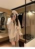 2025 Autumn/Winter Elegant Wool Knit Maternity Pleated High-Waisted A-Line Short Skirt