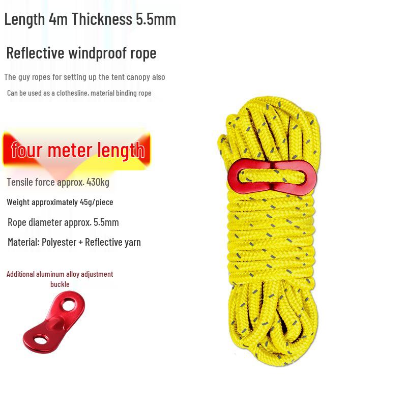 Reflective Wind Rope for Camping Tents - 4mm & 6mm Guy Rope