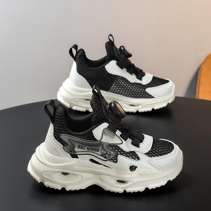 

Men s and women s middle-aged and older children s sports shoes summer 2025 new children s rotary button lightweight breathable mesh dad shoes 39
