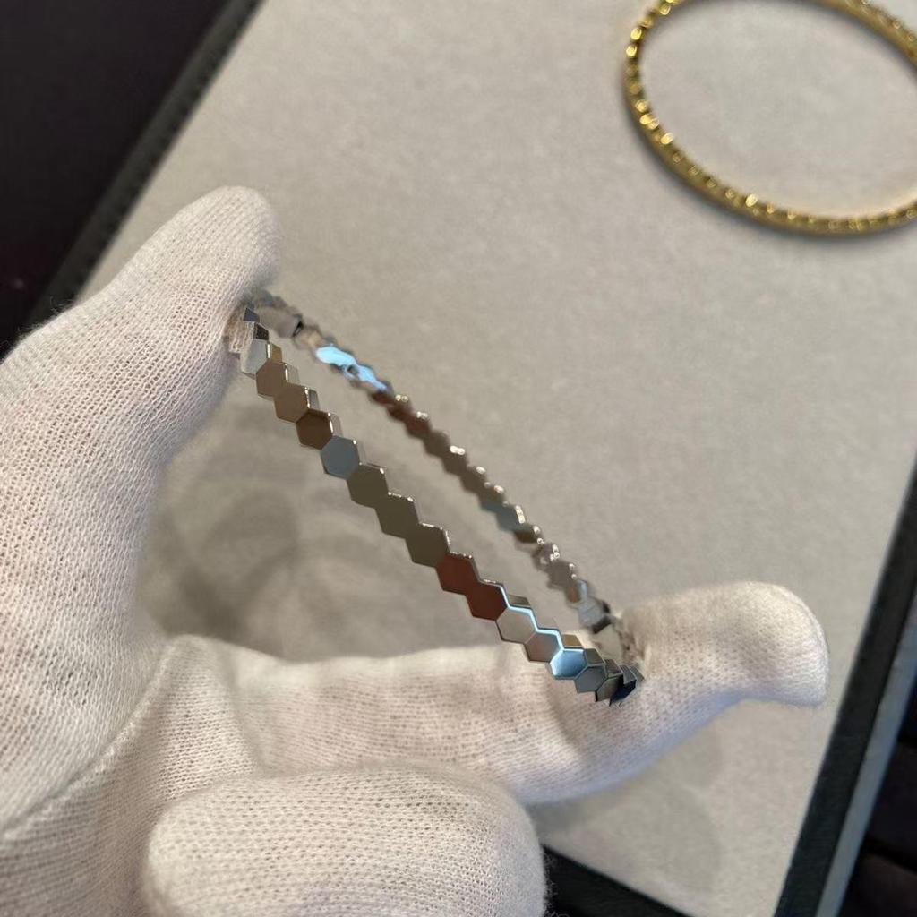 18K Rose Gold Honeycomb Bangle - Women's Luxury Niche Design by Shang&Mei