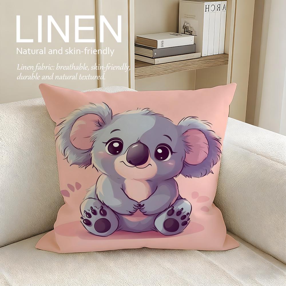 Cute Baby Koala Cushion Cover Pillowcase Set Pcs x x Breathable Washable Sofa Cushion Cover
