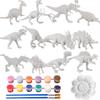 Paint Your Own Dinosaur Kit 8 White Blank Models with Paints Creative DIY Toy for Kids Fun Arts Crafts Educational Gift