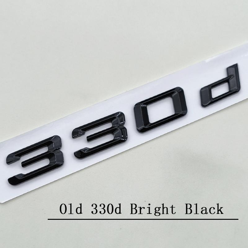 3D ABS Chrome Black Car Letters Logo 320d Sticker Rear Trunk Badge Emblem Decals For BMW 320d 330d E90 F30 G20 Accessories