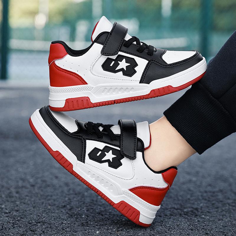 2025 Blue Skateboard Shoes Kids Sneakers Boys Comfortable Leather Casual Sneakers Child Outdoor Non-slip Children's Sports Shoes