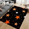 Starry Black Carpet with Orange and White Stars Decorative Rug Suitable for use as an anti-slip for living room bedroom sofas