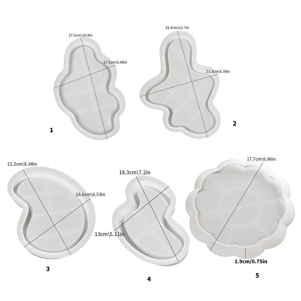 Silicone Epoxy Casting Tray Mold Easy Release Silicone Storage Display Tray Molds For Creative Home Accessories