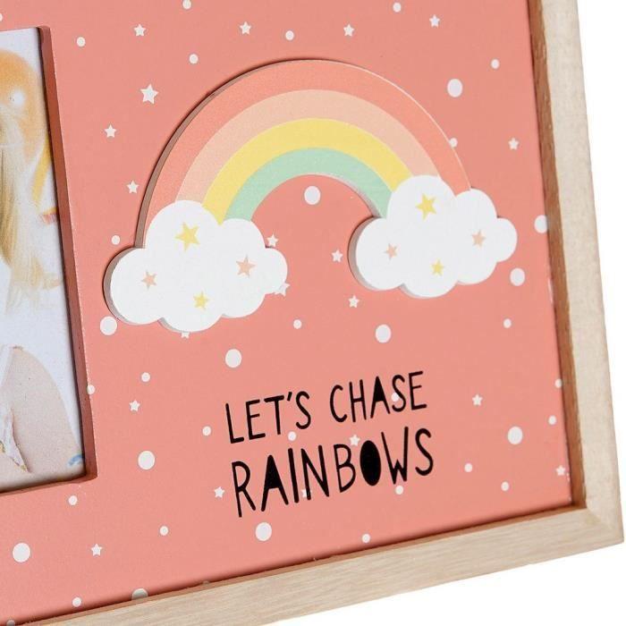 Cadre photo - DKD Home Decor - Arc-en-ciel - Bois MDF - 2 pcs - 25 x 1 x 16 cm