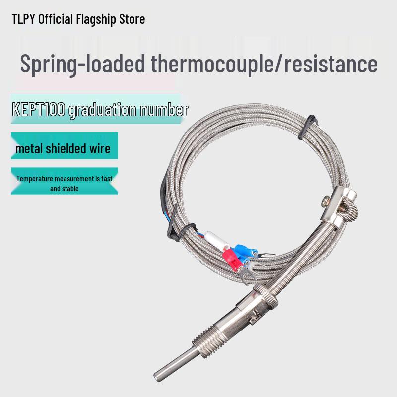 K-Type Spring-Loaded Metal Wire Thermocouple Sensor WRNT-01/02 PT100 Resistance Thermometer