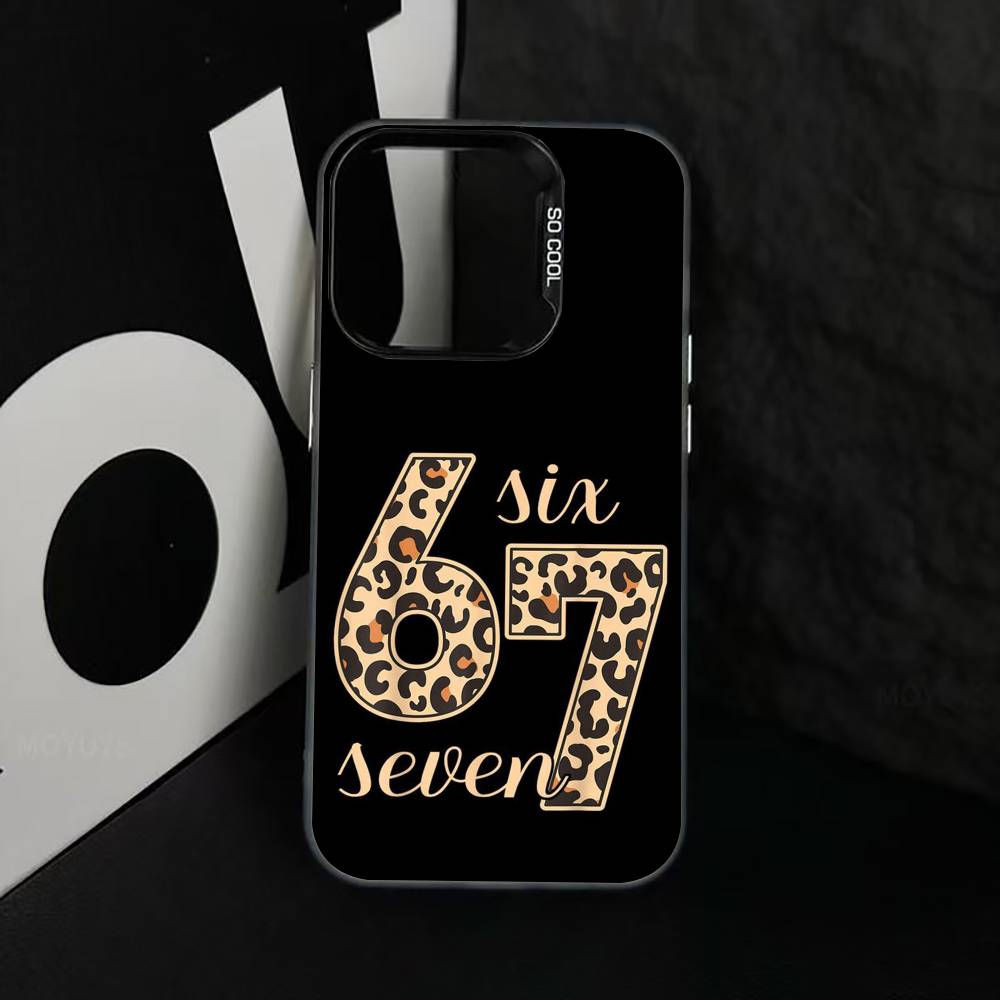 S-Six S-Seven 67 SS Phone Case For iPhone 17,16,15,14,13,12,11 Plus,Pro Max,XS,Colorful Silver Phone Case Funda Cover