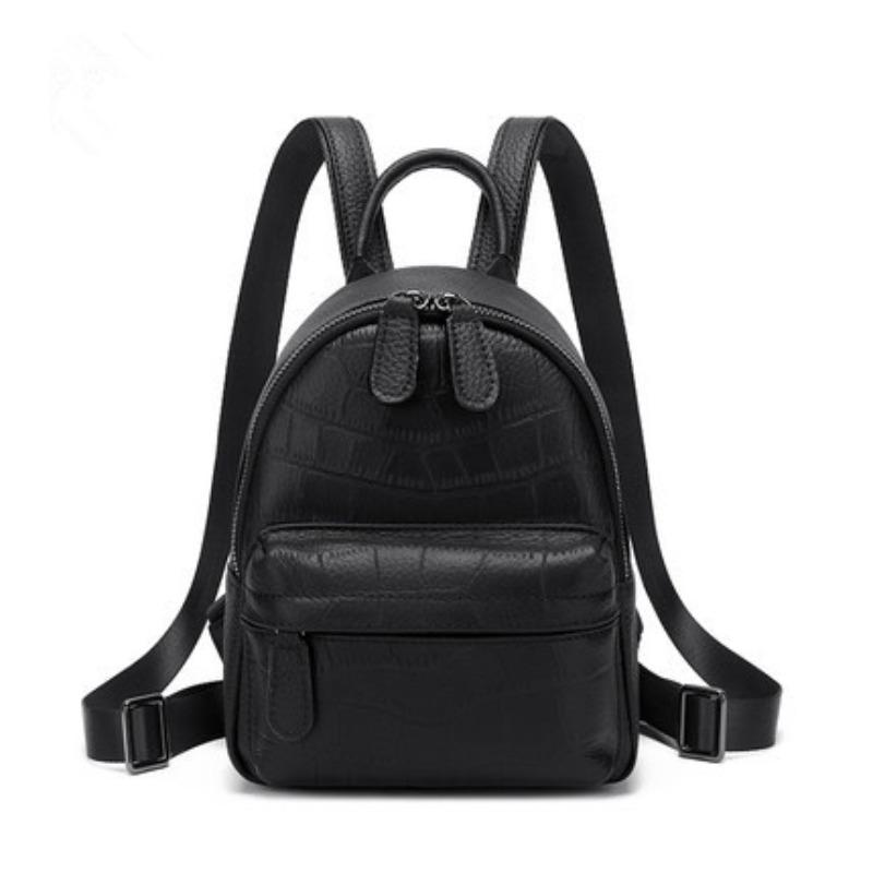 

Fashionable and Casual Women s Backpack, Crocodile-patterned Junior High School Bag, Women s Backpack чорний