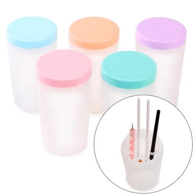 Professionale di colore della caramella pratico supporto penna acrilica detergente tazza contenitore per acqua di lavaggio tazza nail art pennello pentola strumento unghie