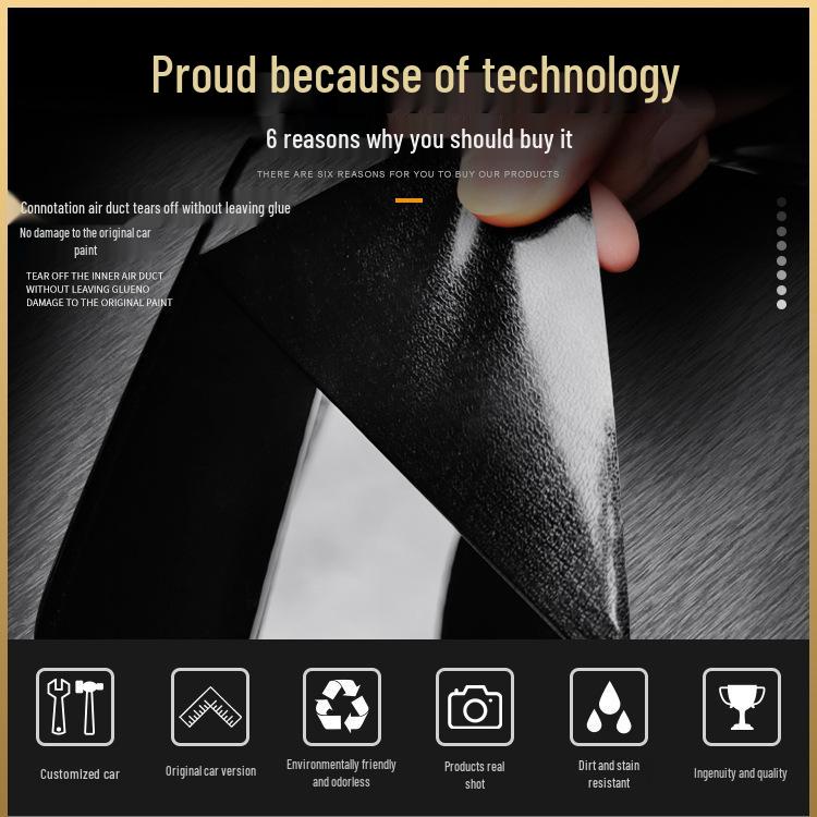 Black Warrior Brushed Car Sticker for Roewe i5/i6/i6max Interior Central Control Decoration