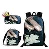 Classic Popular Funny Cool New Ballet 3D Print 3pcs/Set Student School Bags Laptop Daypack Backpack Lunch bag Pencil Case
