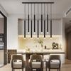 LED Restaurant Pendant Lamp Nordic Long Downlight Kitchen Dining Room Table Modern Black Hanging Chandelier Office Cafe Lighting