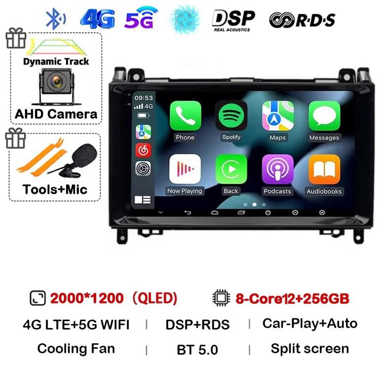 Android 14 Car Radio For Mercedes Benz B200 Sprinter W906 W639 AB Class W169 W245 Viano Vito Multimedia GPS Stereo Video Player