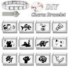Creative Laser Engraving Funny Cat Butterfly Cheese Dolphin Rose Italian Charm Links Fit 9MM Stainless Steel Bracelet DIY Making