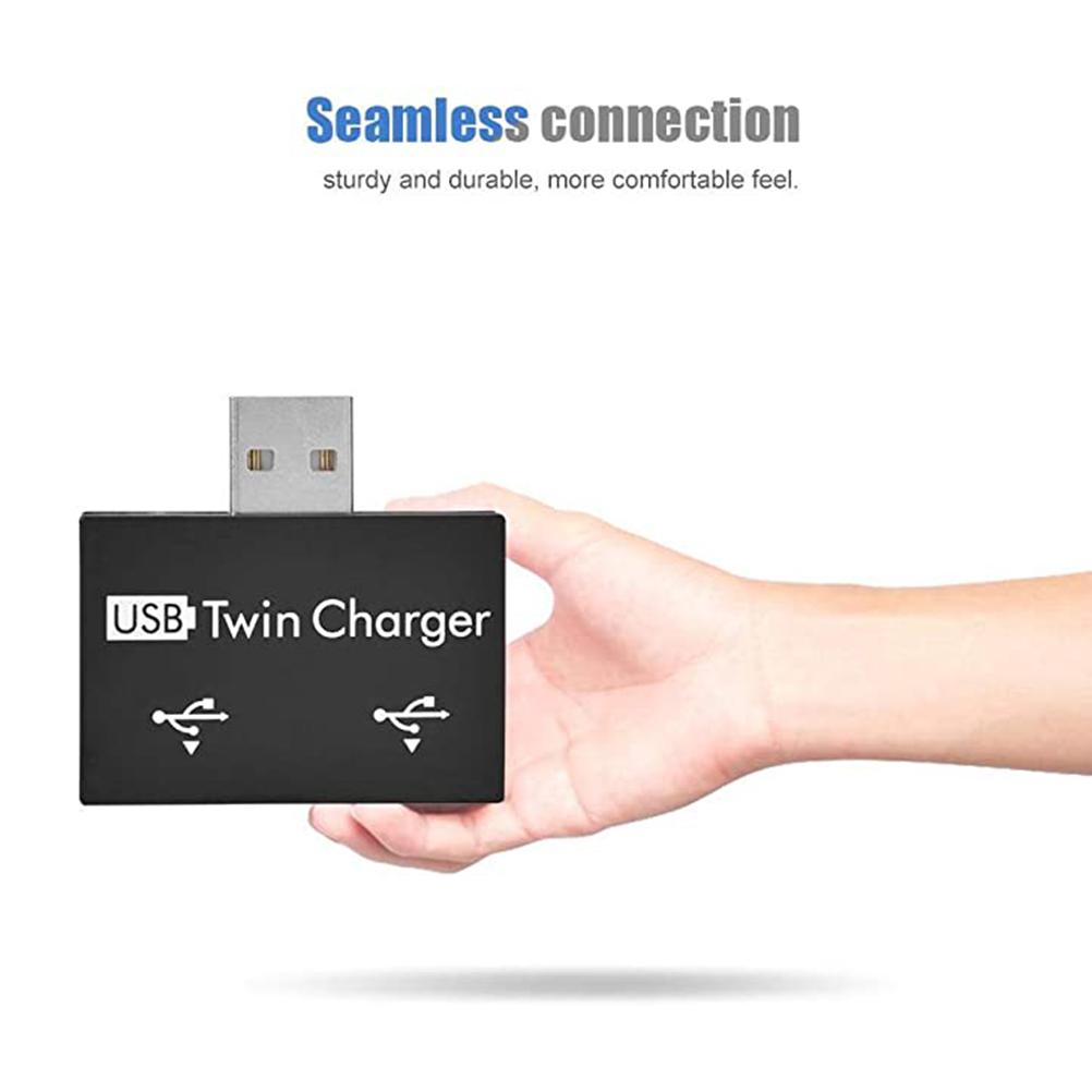 Mini USB Hub 2 Port USB Twin Charger Splitter Adapter Converter for  PC USB Flash Drives