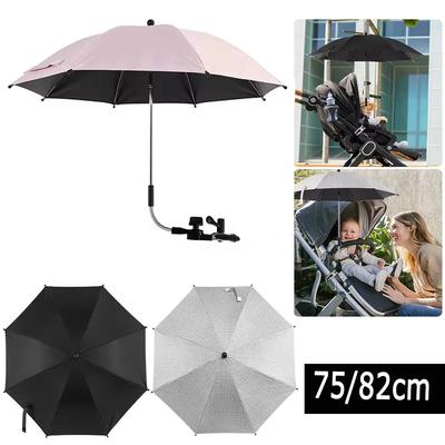 Universal Sun Umbrella for Baby Stroller UV Protection Pram Umbrella 360° Adjustable Rainproof and Windproof Sunshade Parasol